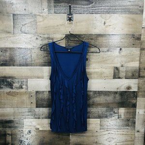 Banana Republic V Neck Ruffle Front Top Sz Small